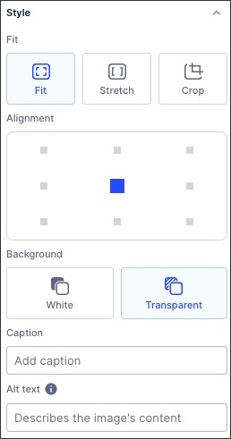 A screenshot showing the image styling options in Views.