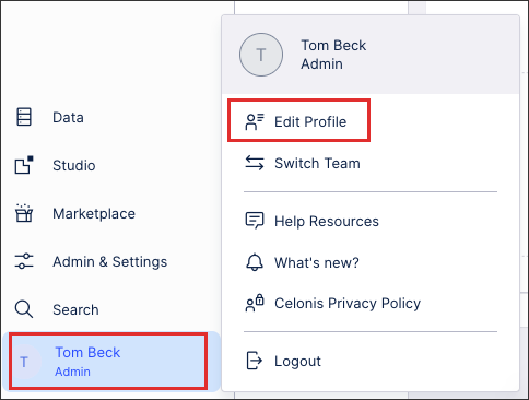 Click Edit Profile to access your user profile and update your two-factor authentication method.