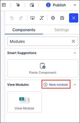 A screenshot showing how to create a view module from an existing view.