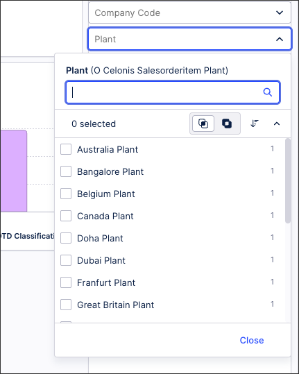 example of a dropdown in an order management starter kit