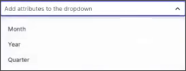 Screenshot showing the input dropdown with the month, quarter and year options